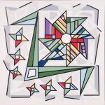 A flower motif intended for a friendship quilt