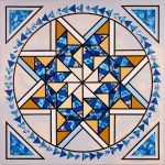 A feathered star motif intended for a friendship quilt