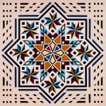 An intricate quilt pattern dating from the 19th century