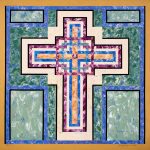 The Celtic Cross is a cross cultural religious symbol that found its way into Colonial American quilts. Celtic Cross barn quilt by Linda Grom, original in acrylic on canvas - at Spy Rock Graphics - SpyRockGraphics.com