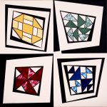 These Colonial Patterns were common from the early days of American quilting history. Colonial Patterns barn quilt by Linda Grom, original in acrylic on canvas - at Spy Rock Graphics - SpyRockGraphics.com