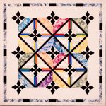 The simple intersection of two paths is the inspiration for this repeating pattern, Cross Roads. Cross Roads barn quilt by Linda Grom, original in acrylic on canvas - at Spy Rock Graphics - SpyRockGraphics.com