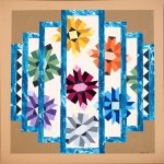 Flower Medley and other flower themed quilt patterns were particularly popular in the 1930's. Flower Medley barn quilt by Linda Grom, original in acrylic on canvas - at Spy Rock Graphics - SpyRockGraphics.com