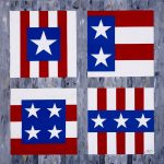 Does your heart beat true for the Red, White, and Blue? There are four squares here for the Fourth of July. Red, White, and Blue barn quilt by Linda Grom, original in acrylic on canvas - at Spy Rock Graphics - SpyRockGraphics.com