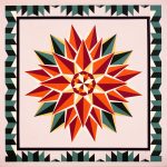 Never heard of a Red Sunflower? This is not from an artist's imagination, but inspired by the real thing. Red Sunflower barn quilt by Linda Grom, original in acrylic on canvas - at Spy Rock Graphics - SpyRockGraphics.com