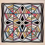 These overlapping Spider Webs appear to be glistening in the morning sunlight. Spider Webs barn quilt by Linda Grom, original in acrylic on canvas - at Spy Rock Graphics - SpyRockGraphics.com